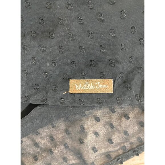 Matilda Jane Women's Black Long Sleeve Charlie Swiss Dot Dress - Medium - Picture 12 of 13